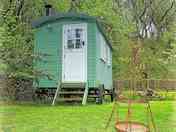 The hut and fire pit
