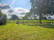 Scenic grass pitch near the pond