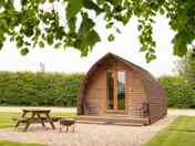Pods surrounded by greenery