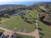 Aerial view of the touring field