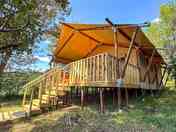Exterior of the two-bedroom safari tent