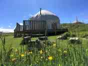 Fire pits outside each yurt