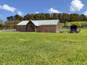 Neatly mown camping area