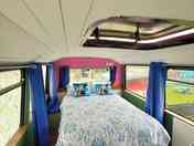 Master bedroom with view of surrounding rescue farm.