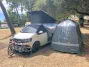 Visitor image of their pitch set up it the shade