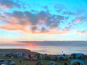 Sunset over the sea, sea views from every pitch