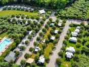 Pitches surrounding a pool