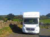 Campervan parked at Corriehall Stopover