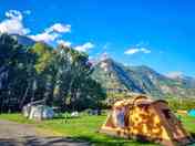 Tent with views of the mountains