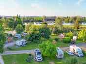 Aerial view of the site and pitches