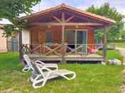 Covered balcony and garden area