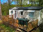 Caravan with outdoor deck