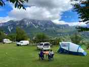 Looking up towards the mountains