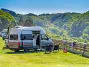 Grass pitches with stunning views