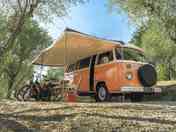 Camper pitch among the olive trees