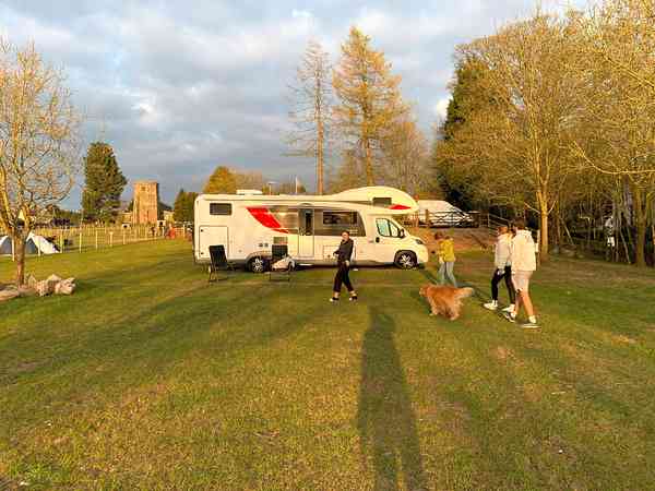 Electric grass and gravel touring pitch