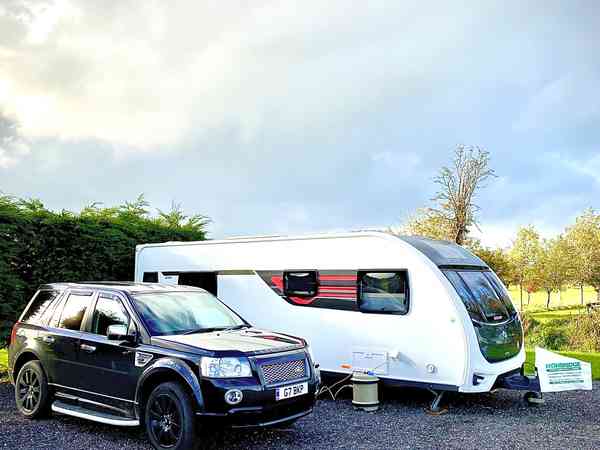 Powered concrete slab caravan site