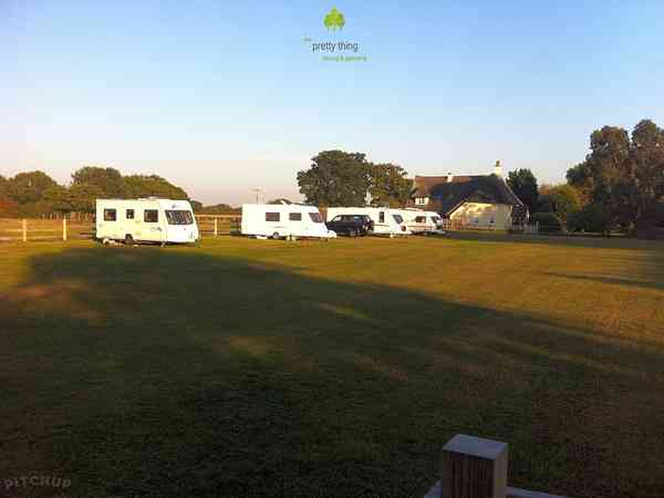 Non-electric grass tent pitch