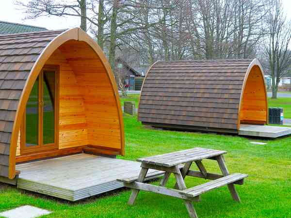 Outside the camping pod Outside the camping pod