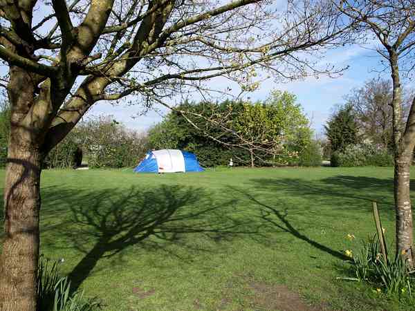 Emplacement pour tente ou pour caravane pliante sur herbe avec électricité