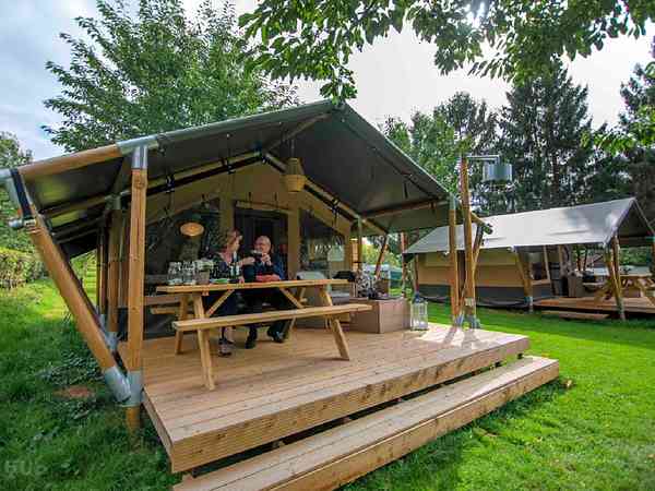 2 bedroom safari tent (four man, no private bathroom amenities)