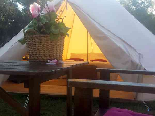 Outside the bell tent Outside the bell tent