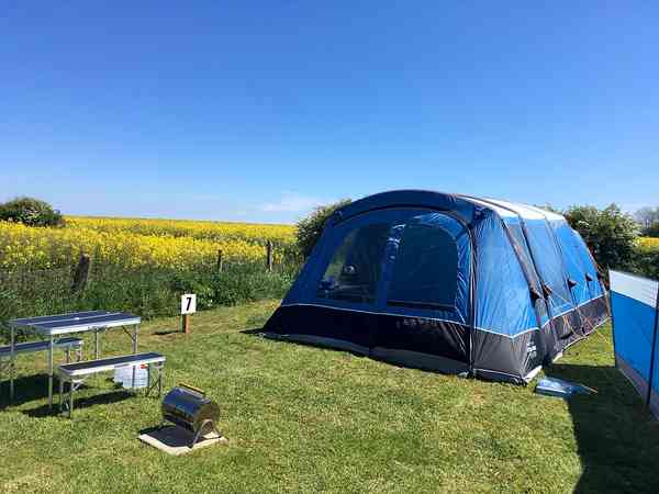 Non-electric grass tent or trailer tent pitch