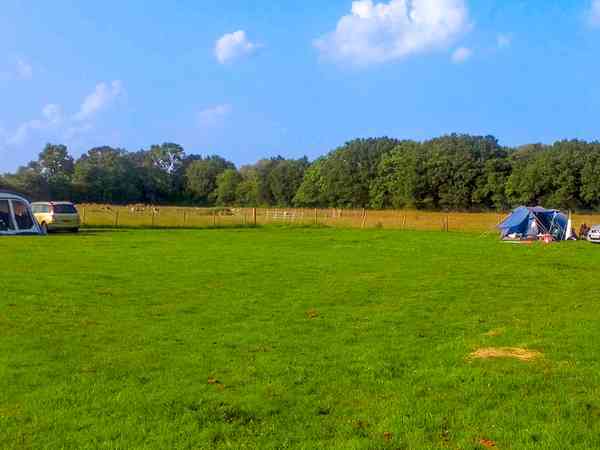 Emplacement pour tente ou pour caravane pliante sur herbe avec électricité