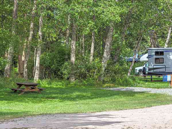 Powered grass and gravel RV site