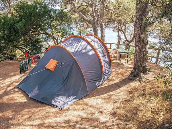 Tent pitch with sea view over the bay of Llorell Tent pitch with sea view over the bay of Llorell
