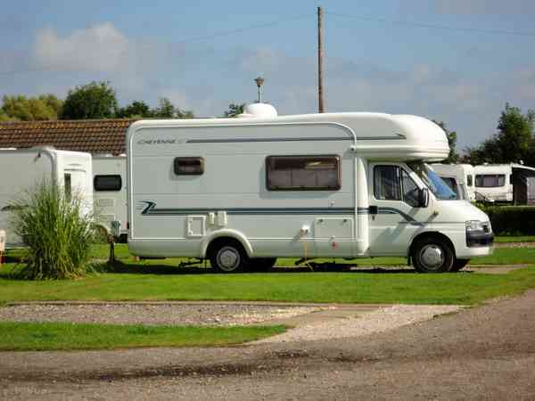 Electric grass motorhome pitch