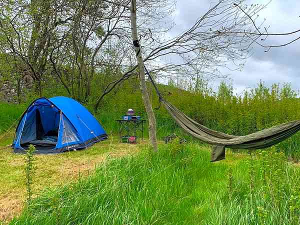 Poppy's non-electric grass tent pitch (two person)
