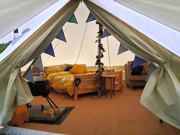 Interior of the bell tent Interior of the bell tent