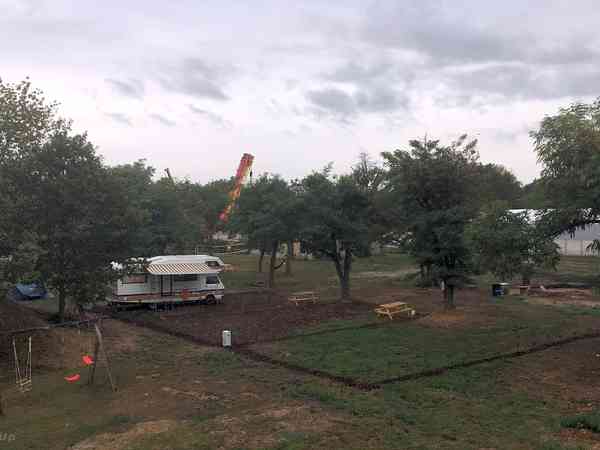 Power optional concrete and grass caravan site
