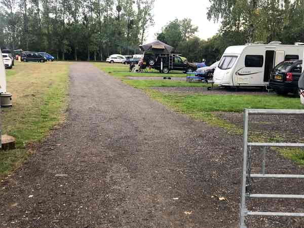 Power optional cement/asphalt and grass travel trailer site