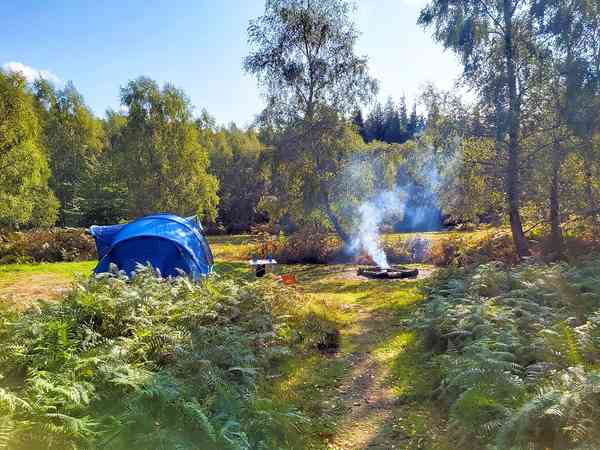 Grasbewachsener Zelt-Stellplatz Faraway ohne Stromanschluss