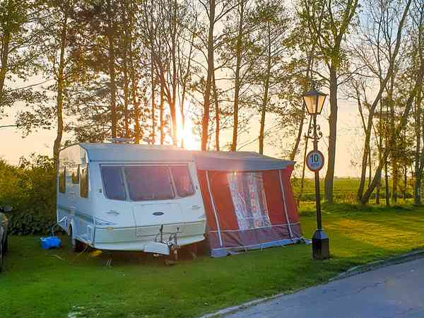 Electric grass touring caravan pitch