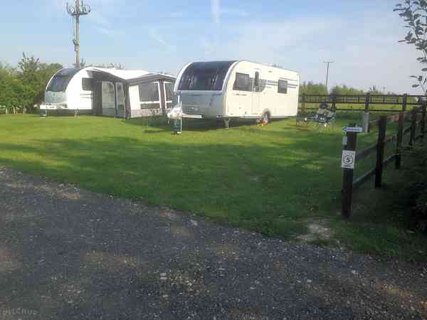 Powered concrete and grass caravan site