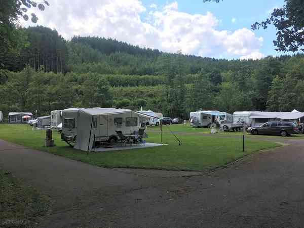 Power optional asphalt and grass trailer site