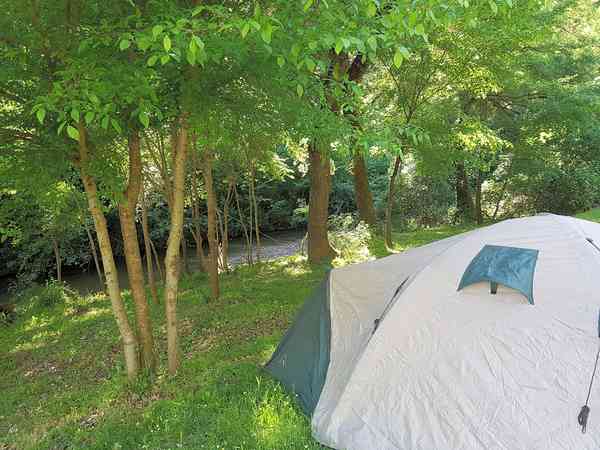 Emplacement pour tente ou pour caravane pliante sur herbe sans électricité