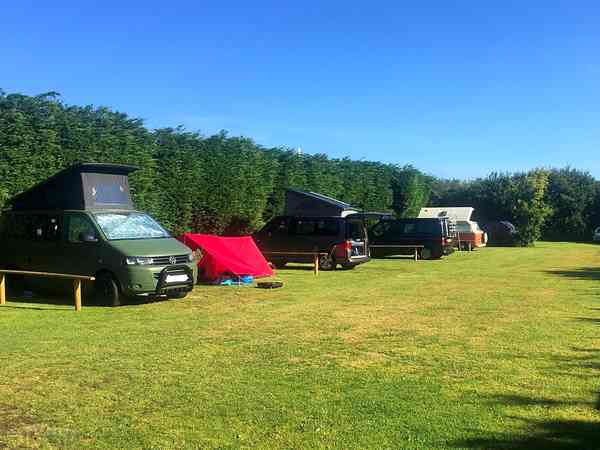 Electric hardstanding and grass motorhome pitch