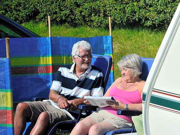 Electric grass and gravel motorhome pitch (no awning)