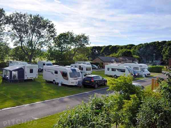 Electric grass touring caravan pitch