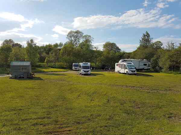 Electric grass and gravel motorhome pitch