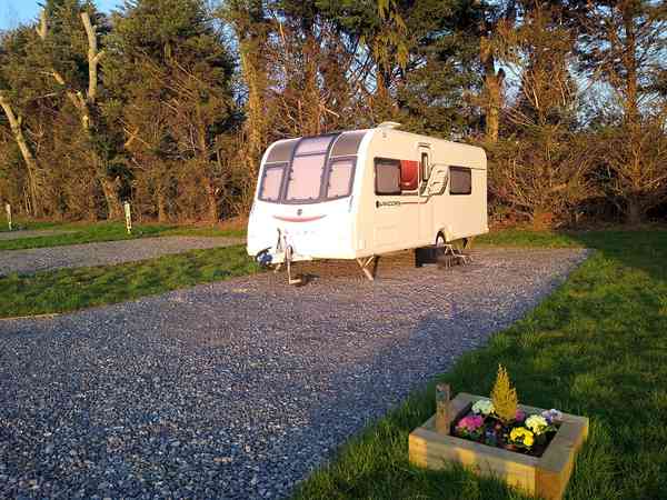 Power optional concrete and grass caravan site