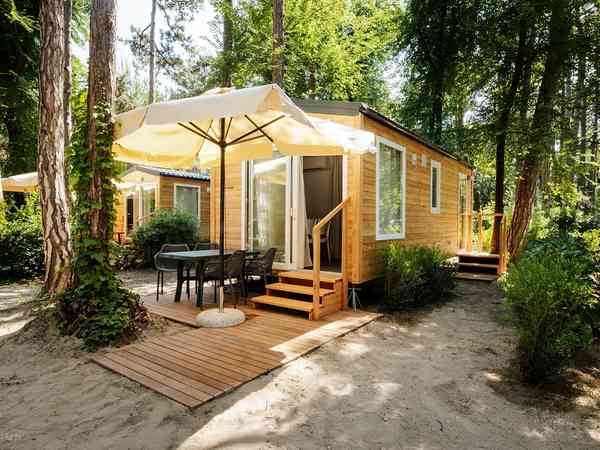 Statický karavan Wood s 1 pokojem (2 dospělí a 2 děti)