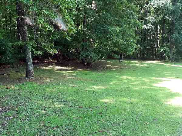 Non-electric grass tent pitch