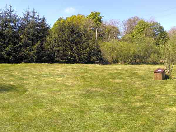 Electric grass tent pitch