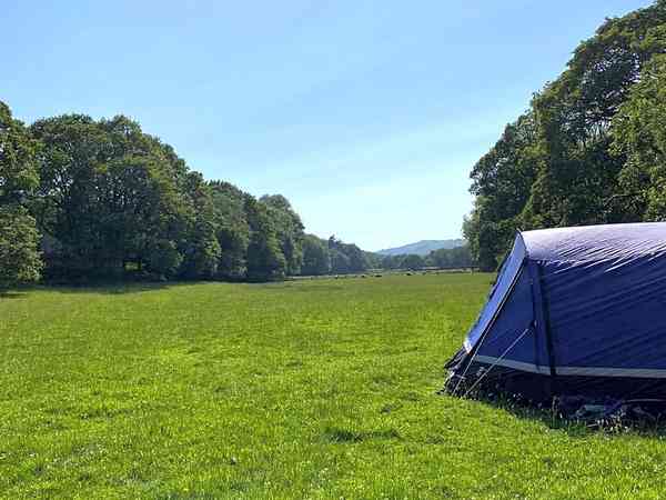 Non-electric grass tent or trailer tent pitch (four man)