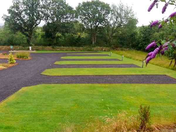 Hardstanding with grass Hardstanding with grass